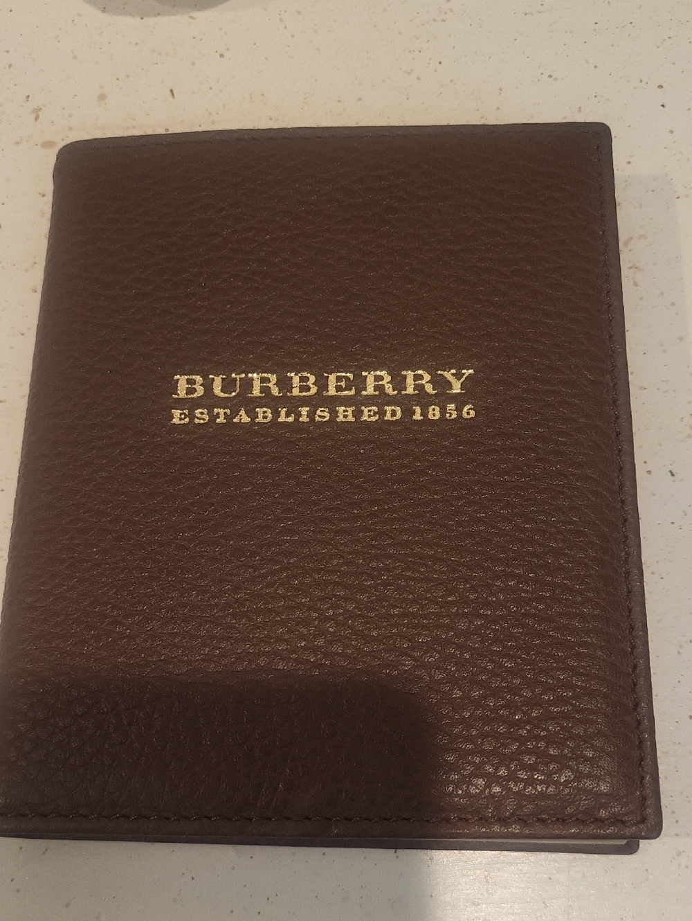 Burberry Brown Leather Notebook Journal Gold Edge Pages Italy Unused